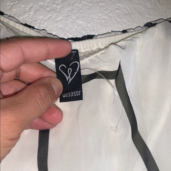 Windsor NWOT Geometric Black and White Strapless Dress - Picture 4 of 9